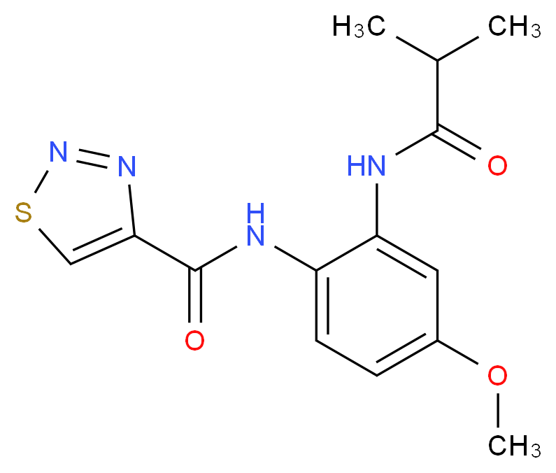 N-[2-(isobutyrylamino)-4-methoxyphenyl]-1,2,3-thiadiazole-4-carboxamide_Molecular_structure_CAS_)