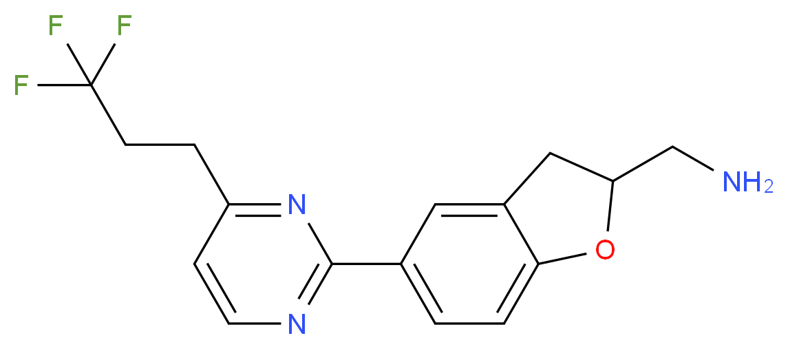 ({5-[4-(3,3,3-trifluoropropyl)pyrimidin-2-yl]-2,3-dihydro-1-benzofuran-2-yl}methyl)amine_Molecular_structure_CAS_)