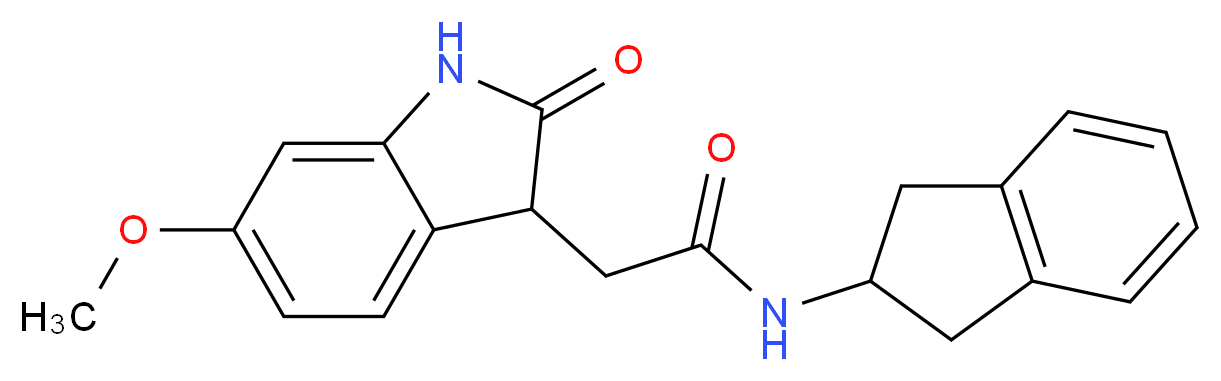 N-(2,3-dihydro-1H-inden-2-yl)-2-(6-methoxy-2-oxo-2,3-dihydro-1H-indol-3-yl)acetamide_Molecular_structure_CAS_)