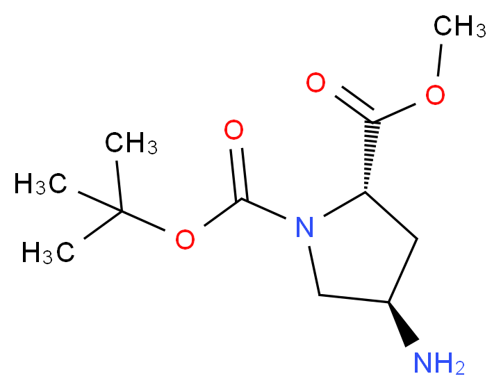 1-tert-butyl 2-methyl (2S,4R)-4-aminopyrrolidine-1,2-dicarboxylate_Molecular_structure_CAS_102195-80-2)