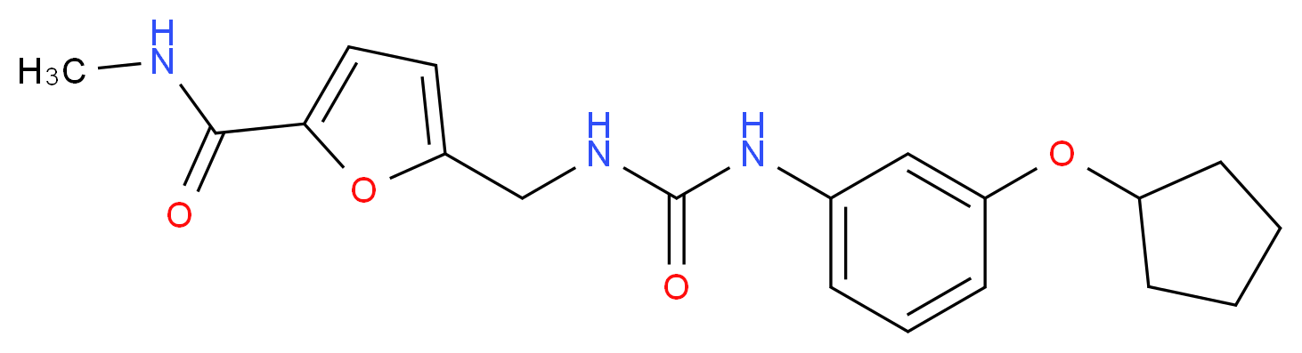 5-{[({[3-(cyclopentyloxy)phenyl]amino}carbonyl)amino]methyl}-N-methyl-2-furamide_Molecular_structure_CAS_)