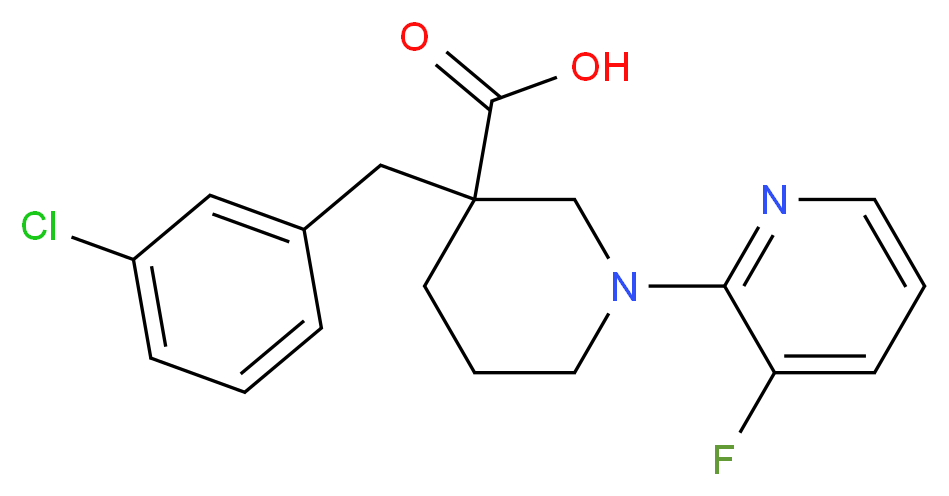 3-(3-chlorobenzyl)-1-(3-fluoropyridin-2-yl)piperidine-3-carboxylic acid_Molecular_structure_CAS_)
