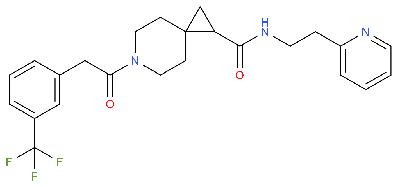 N-[2-(2-pyridinyl)ethyl]-6-{[3-(trifluoromethyl)phenyl]acetyl}-6-azaspiro[2.5]octane-1-carboxamide_Molecular_structure_CAS_)