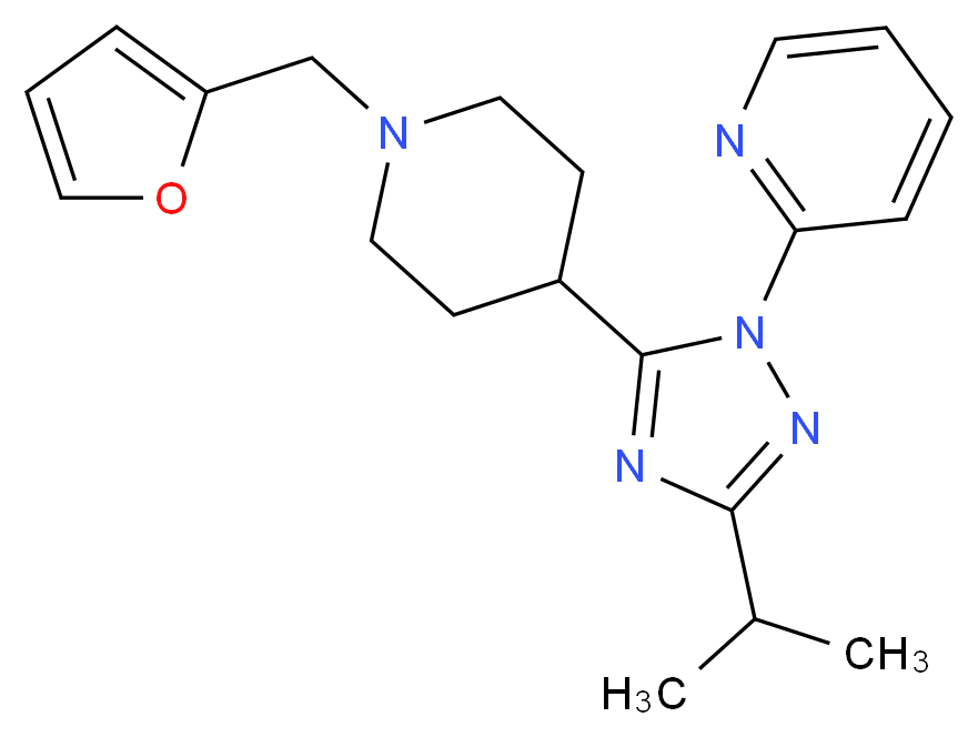 2-{5-[1-(2-furylmethyl)piperidin-4-yl]-3-isopropyl-1H-1,2,4-triazol-1-yl}pyridine_Molecular_structure_CAS_)