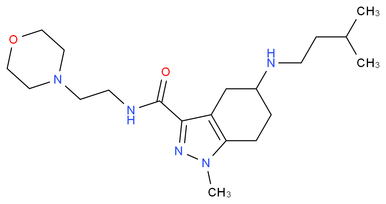 1-methyl-5-[(3-methylbutyl)amino]-N-[2-(4-morpholinyl)ethyl]-4,5,6,7-tetrahydro-1H-indazole-3-carboxamide_Molecular_structure_CAS_)