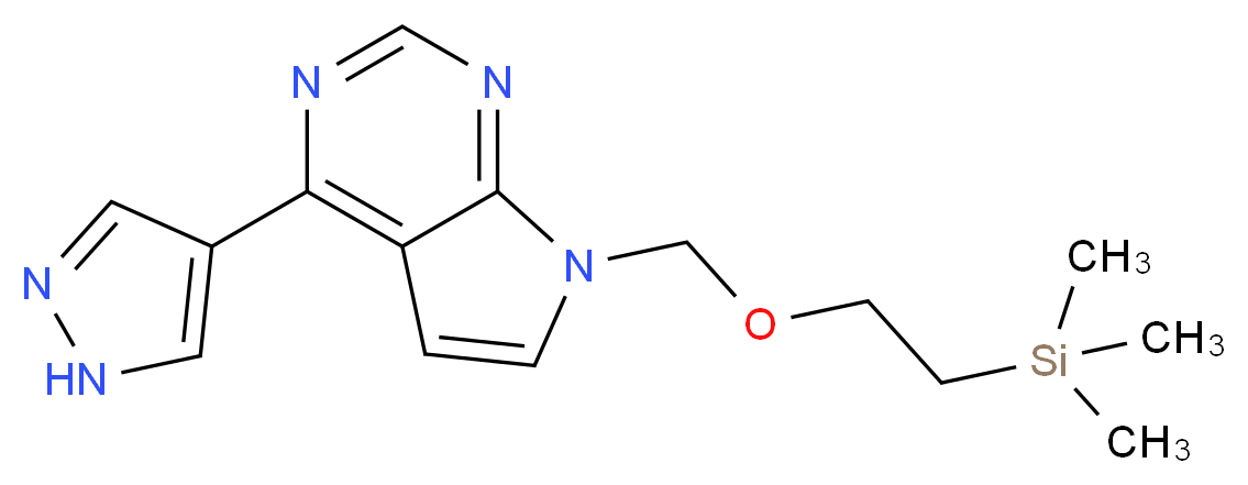4-(1H-Pyrazol-4-yl)-7-((2-(trimethylsilyl)ethoxy)-methyl)-7H-pyrrolo[2,3-d]pyrimidine_Molecular_structure_CAS_)