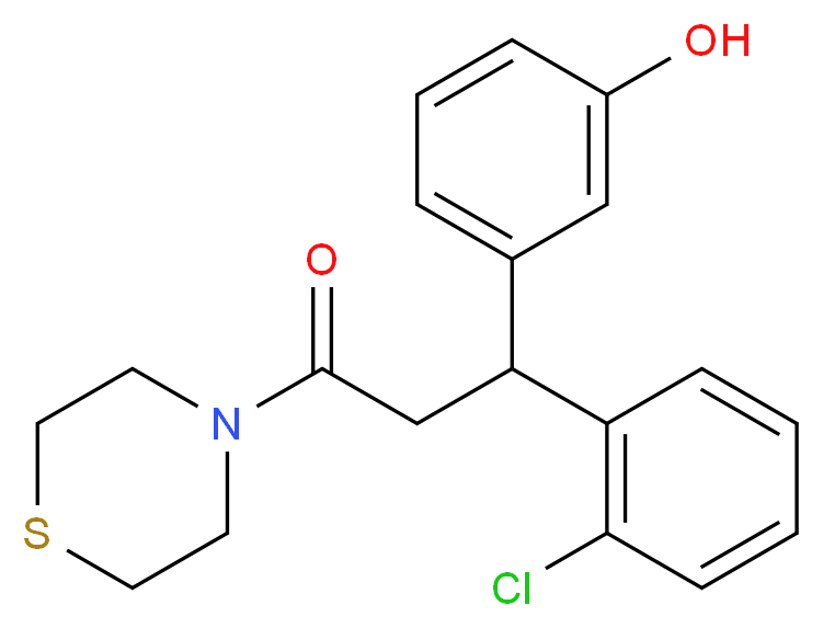3-[1-(2-chlorophenyl)-3-oxo-3-(4-thiomorpholinyl)propyl]phenol_Molecular_structure_CAS_)