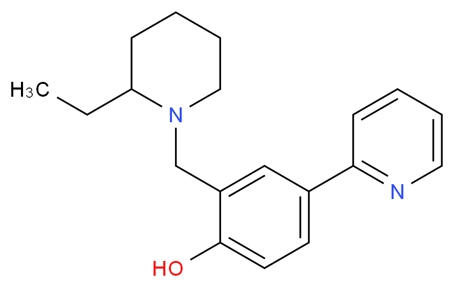2-[(2-ethyl-1-piperidinyl)methyl]-4-(2-pyridinyl)phenol_Molecular_structure_CAS_)