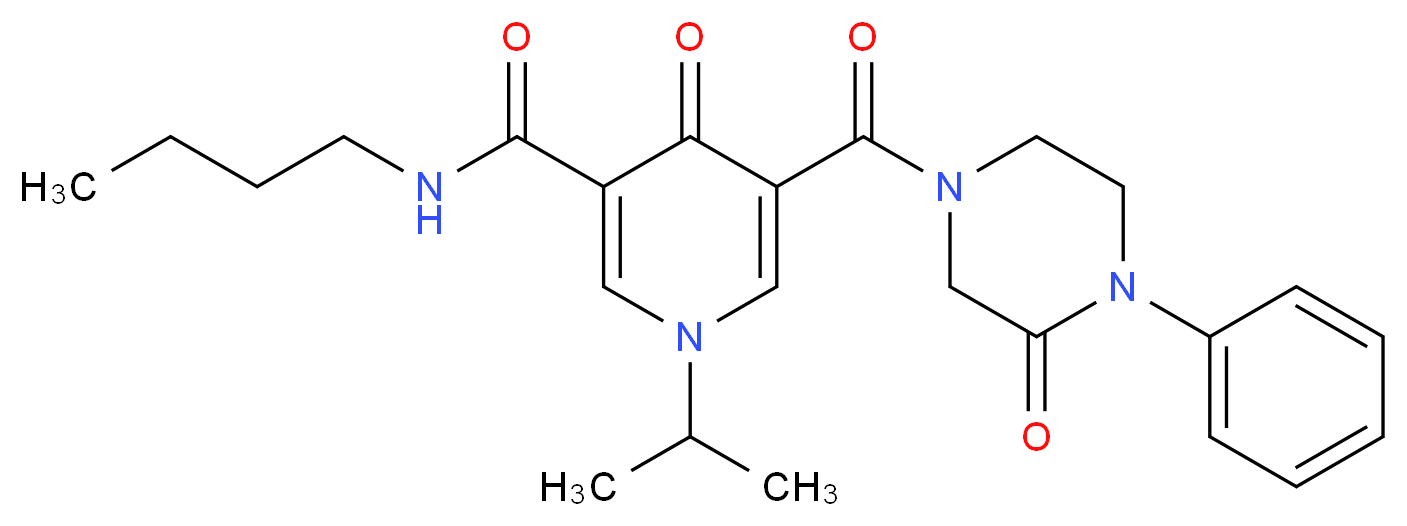 N-butyl-1-isopropyl-4-oxo-5-[(3-oxo-4-phenyl-1-piperazinyl)carbonyl]-1,4-dihydro-3-pyridinecarboxamide_Molecular_structure_CAS_)