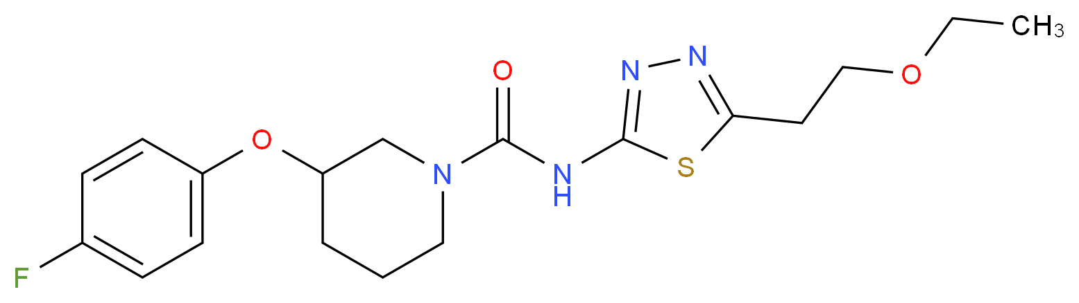 N-[5-(2-ethoxyethyl)-1,3,4-thiadiazol-2-yl]-3-(4-fluorophenoxy)piperidine-1-carboxamide_Molecular_structure_CAS_)