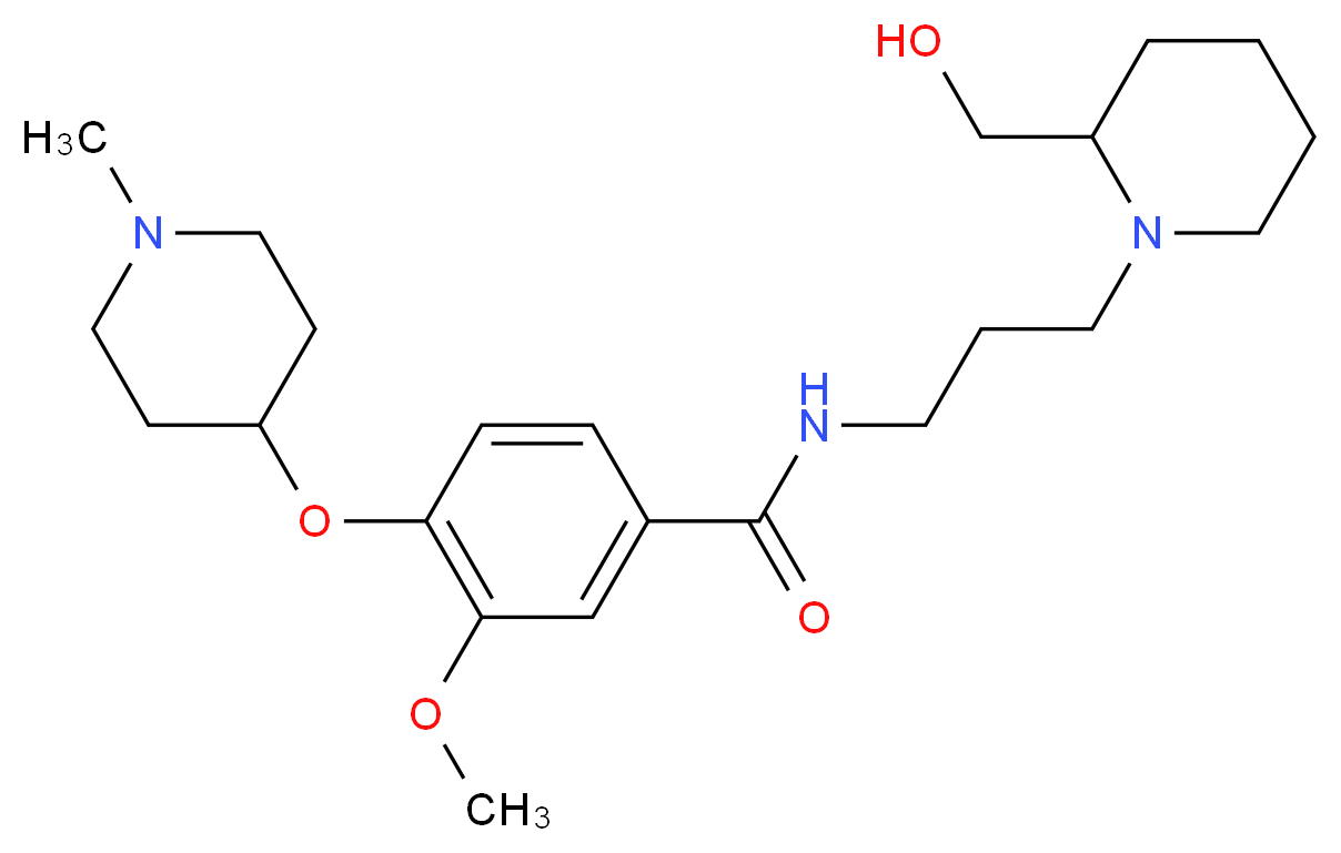 N-{3-[2-(hydroxymethyl)-1-piperidinyl]propyl}-3-methoxy-4-[(1-methyl-4-piperidinyl)oxy]benzamide_Molecular_structure_CAS_)