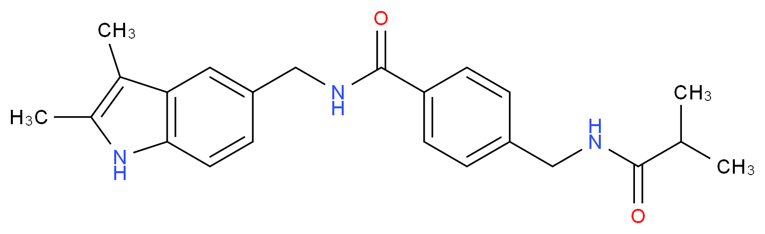 N-[(2,3-dimethyl-1H-indol-5-yl)methyl]-4-[(isobutyrylamino)methyl]benzamide_Molecular_structure_CAS_)