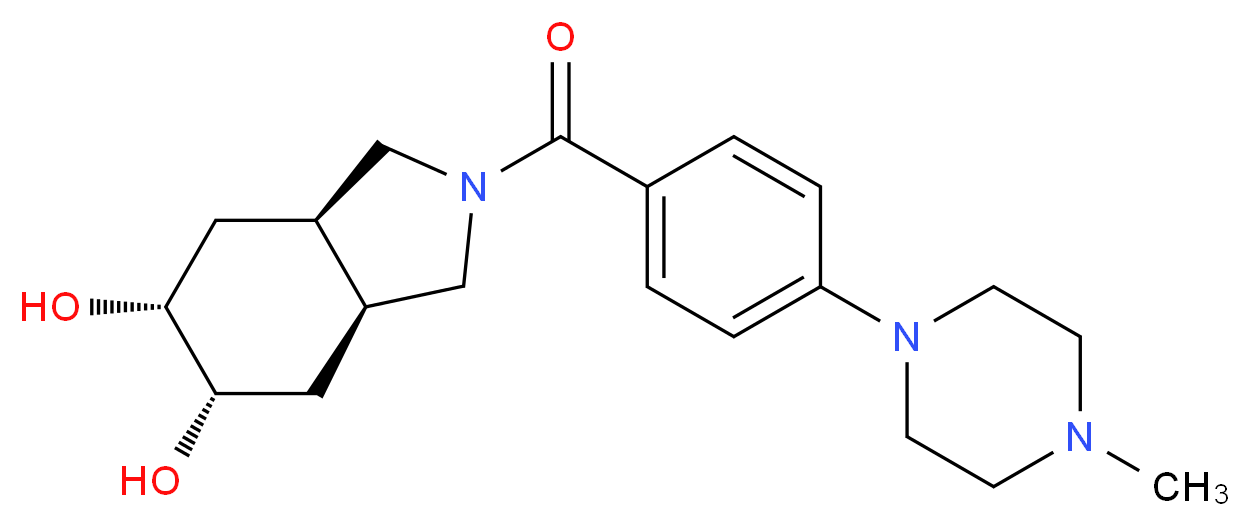 (3aR*,5R*,6S*,7aS*)-2-[4-(4-methylpiperazin-1-yl)benzoyl]octahydro-1H-isoindole-5,6-diol_Molecular_structure_CAS_)