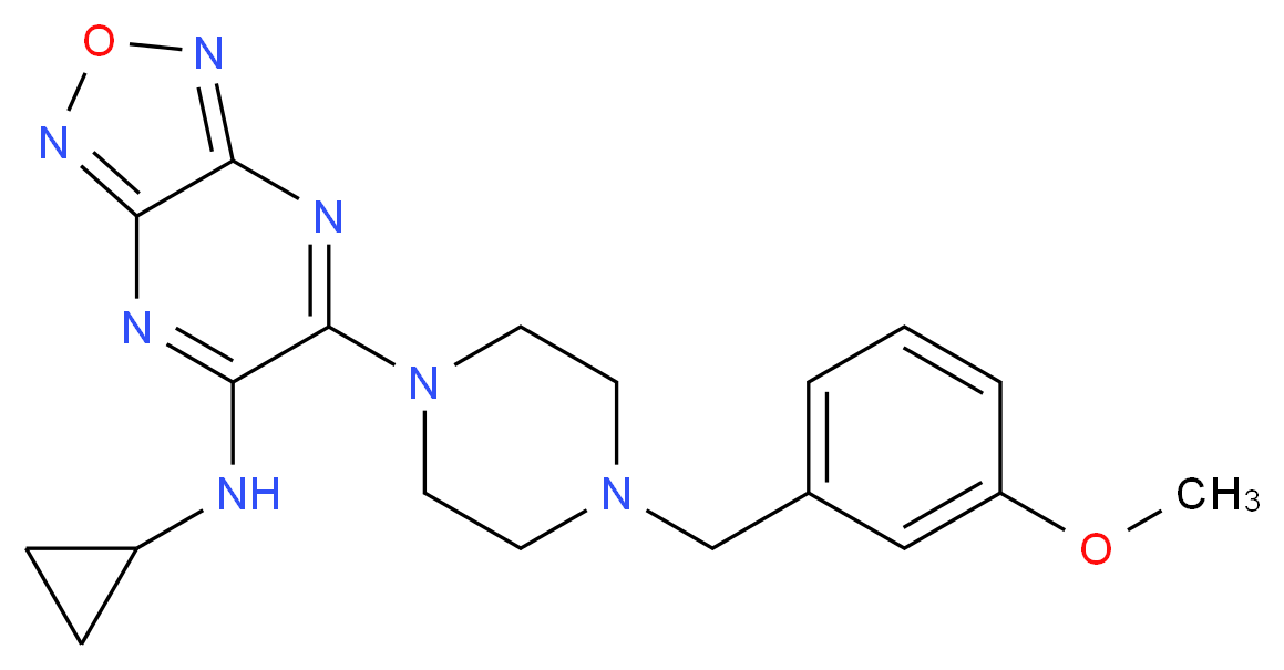 N-cyclopropyl-6-[4-(3-methoxybenzyl)-1-piperazinyl][1,2,5]oxadiazolo[3,4-b]pyrazin-5-amine_Molecular_structure_CAS_)