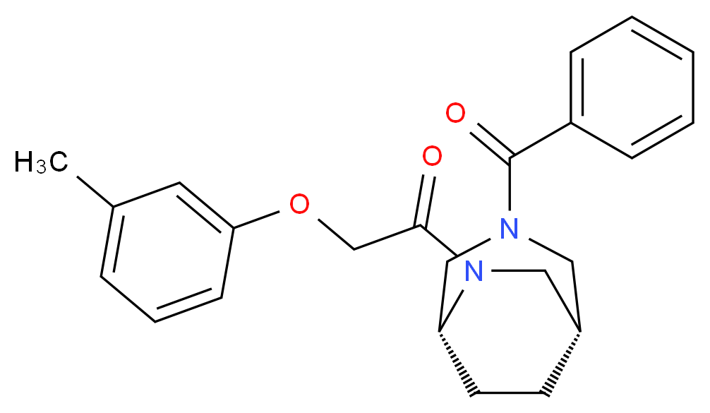 (1S*,5R*)-3-benzoyl-6-[(3-methylphenoxy)acetyl]-3,6-diazabicyclo[3.2.2]nonane_Molecular_structure_CAS_)