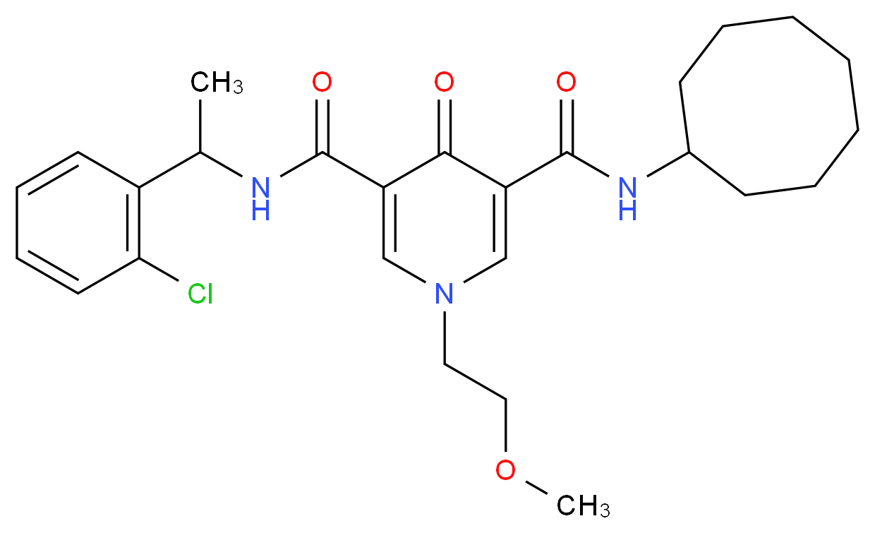N-[1-(2-chlorophenyl)ethyl]-N'-cyclooctyl-1-(2-methoxyethyl)-4-oxo-1,4-dihydro-3,5-pyridinedicarboxamide_Molecular_structure_CAS_)