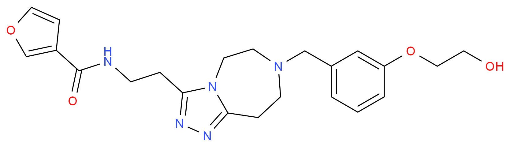 N-(2-{7-[3-(2-hydroxyethoxy)benzyl]-6,7,8,9-tetrahydro-5H-[1,2,4]triazolo[4,3-d][1,4]diazepin-3-yl}ethyl)-3-furamide_Molecular_structure_CAS_)