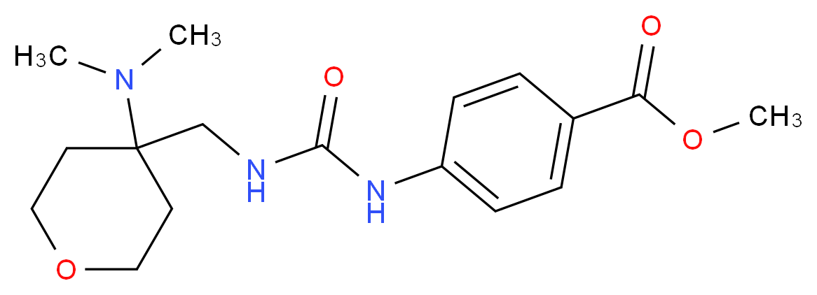 methyl 4-{[({[4-(dimethylamino)tetrahydro-2H-pyran-4-yl]methyl}amino)carbonyl]amino}benzoate_Molecular_structure_CAS_)