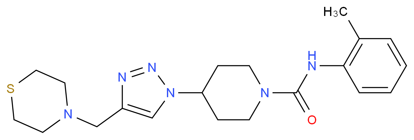 N-(2-methylphenyl)-4-[4-(thiomorpholin-4-ylmethyl)-1H-1,2,3-triazol-1-yl]piperidine-1-carboxamide_Molecular_structure_CAS_)