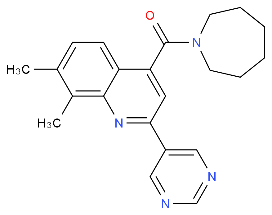 4-(azepan-1-ylcarbonyl)-7,8-dimethyl-2-pyrimidin-5-ylquinoline_Molecular_structure_CAS_)