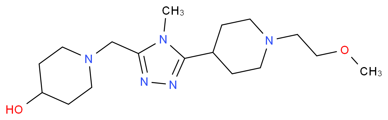 1-({5-[1-(2-methoxyethyl)piperidin-4-yl]-4-methyl-4H-1,2,4-triazol-3-yl}methyl)piperidin-4-ol_Molecular_structure_CAS_)