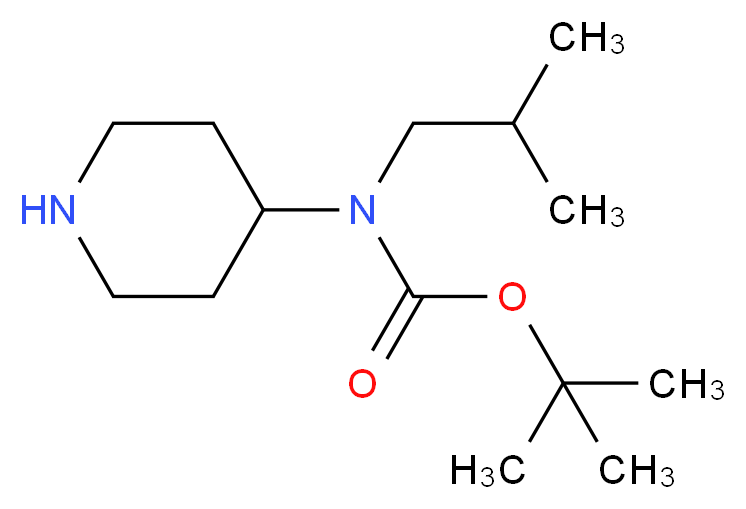 tert-butyl N-(2-methylpropyl)-N-(piperidin-4-yl)carbamate_Molecular_structure_CAS_)