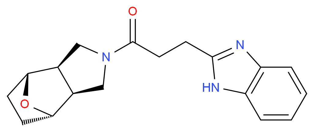(1R*,2R*,6S*,7S*)-4-[3-(1H-benzimidazol-2-yl)propanoyl]-10-oxa-4-azatricyclo[5.2.1.0~2,6~]decane_Molecular_structure_CAS_)