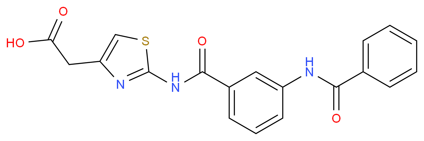 (2-{[3-(Benzoylamino)benzoyl]amino}-1,3-thiazol-4-yl)acetic acid_Molecular_structure_CAS_)
