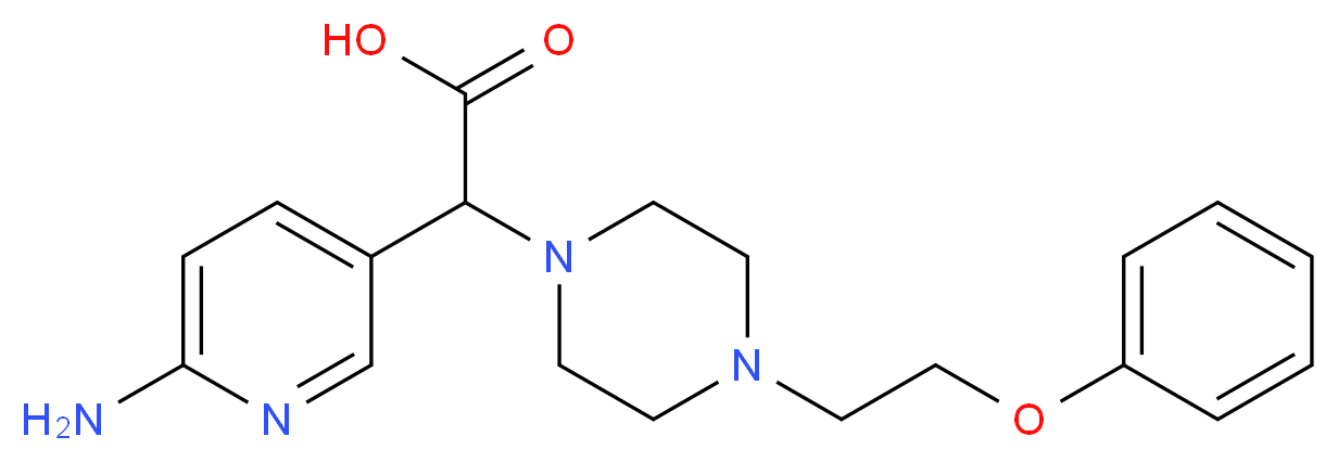 (6-aminopyridin-3-yl)[4-(2-phenoxyethyl)piperazin-1-yl]acetic acid_Molecular_structure_CAS_)