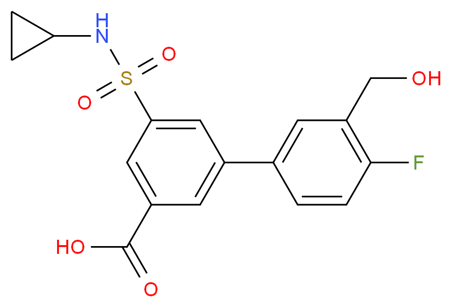 5-[(cyclopropylamino)sulfonyl]-4'-fluoro-3'-(hydroxymethyl)biphenyl-3-carboxylic acid_Molecular_structure_CAS_)