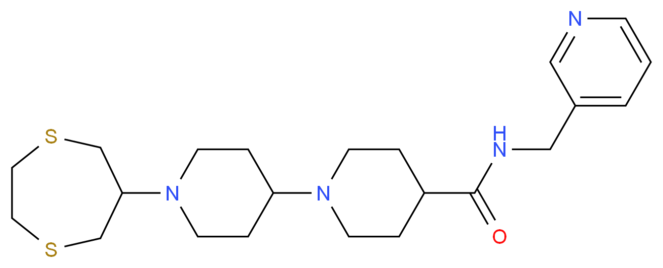1'-(1,4-dithiepan-6-yl)-N-(3-pyridinylmethyl)-1,4'-bipiperidine-4-carboxamide_Molecular_structure_CAS_)