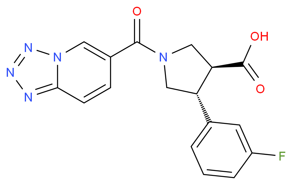 (3S*,4R*)-4-(3-fluorophenyl)-1-(tetrazolo[1,5-a]pyridin-6-ylcarbonyl)pyrrolidine-3-carboxylic acid_Molecular_structure_CAS_)