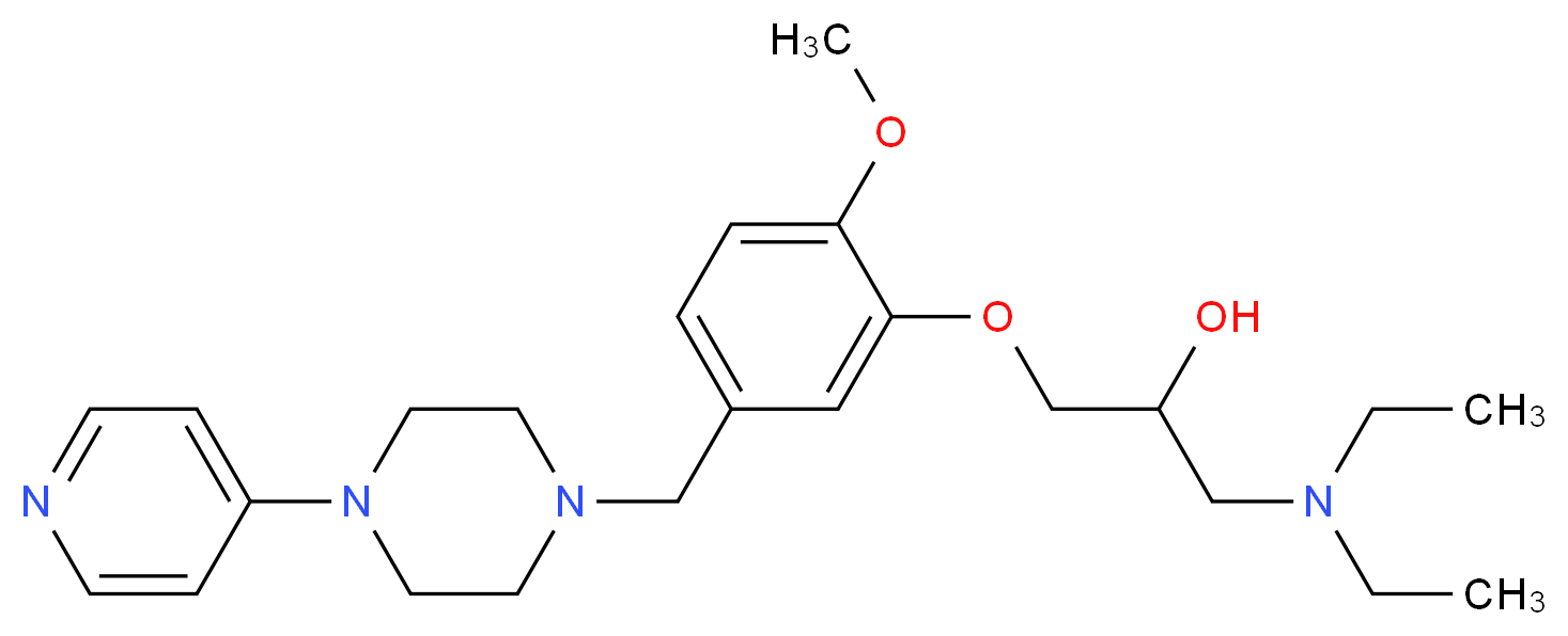 1-(diethylamino)-3-(2-methoxy-5-{[4-(4-pyridinyl)-1-piperazinyl]methyl}phenoxy)-2-propanol_Molecular_structure_CAS_)