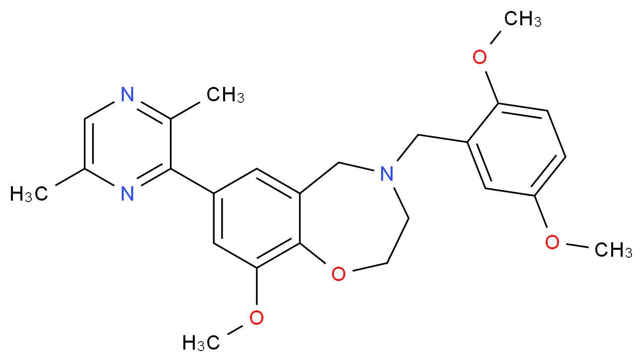 4-(2,5-dimethoxybenzyl)-7-(3,6-dimethyl-2-pyrazinyl)-9-methoxy-2,3,4,5-tetrahydro-1,4-benzoxazepine_Molecular_structure_CAS_)