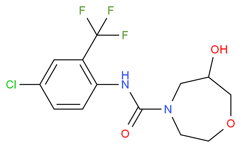N-[4-chloro-2-(trifluoromethyl)phenyl]-6-hydroxy-1,4-oxazepane-4-carboxamide_Molecular_structure_CAS_)