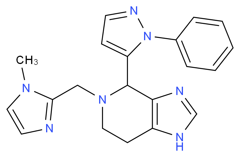5-[(1-methyl-1H-imidazol-2-yl)methyl]-4-(1-phenyl-1H-pyrazol-5-yl)-4,5,6,7-tetrahydro-1H-imidazo[4,5-c]pyridine_Molecular_structure_CAS_)