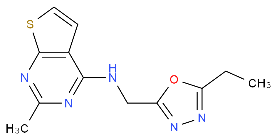 N-[(5-ethyl-1,3,4-oxadiazol-2-yl)methyl]-2-methylthieno[2,3-d]pyrimidin-4-amine_Molecular_structure_CAS_)
