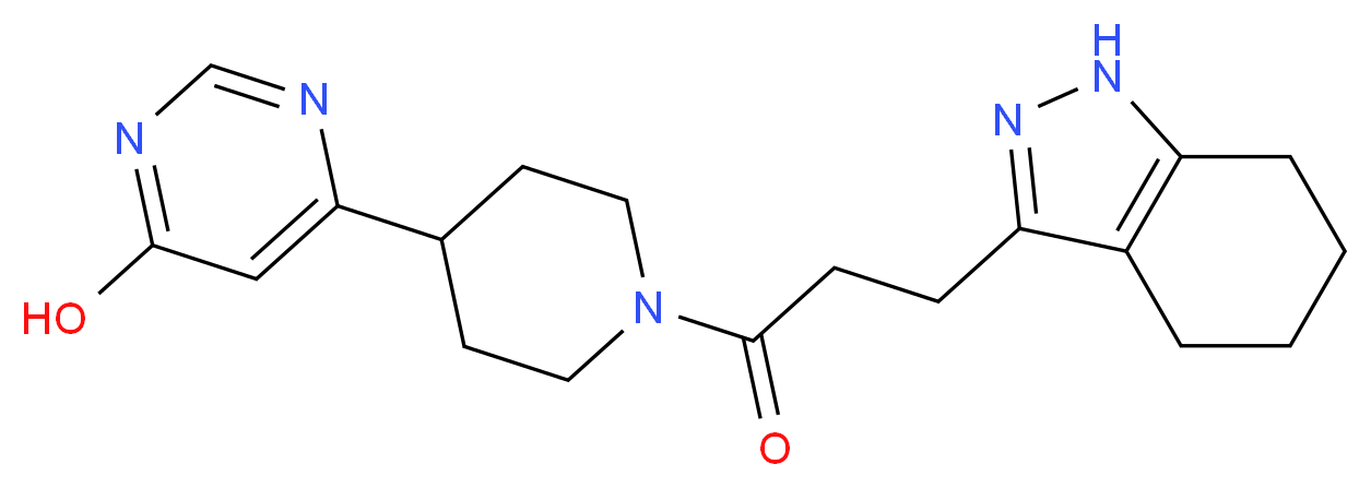 6-{1-[3-(4,5,6,7-tetrahydro-1H-indazol-3-yl)propanoyl]piperidin-4-yl}pyrimidin-4-ol_Molecular_structure_CAS_)
