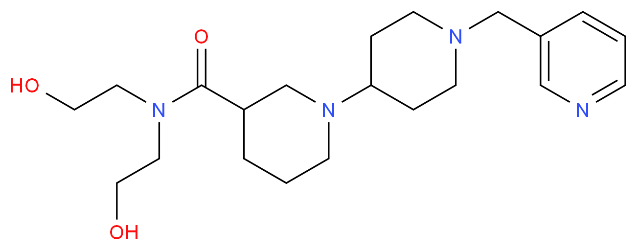 N,N-bis(2-hydroxyethyl)-1'-(pyridin-3-ylmethyl)-1,4'-bipiperidine-3-carboxamide_Molecular_structure_CAS_)