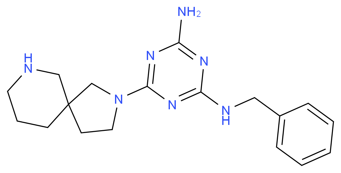 N-benzyl-6-(2,7-diazaspiro[4.5]dec-2-yl)-1,3,5-triazine-2,4-diamine_Molecular_structure_CAS_)