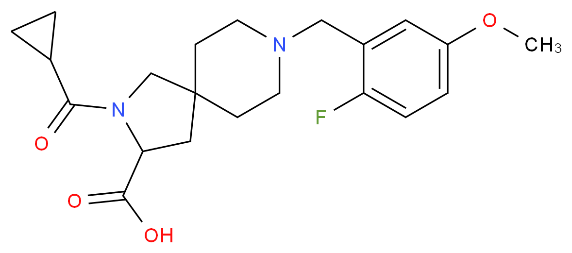 2-(cyclopropylcarbonyl)-8-(2-fluoro-5-methoxybenzyl)-2,8-diazaspiro[4.5]decane-3-carboxylic acid_Molecular_structure_CAS_)