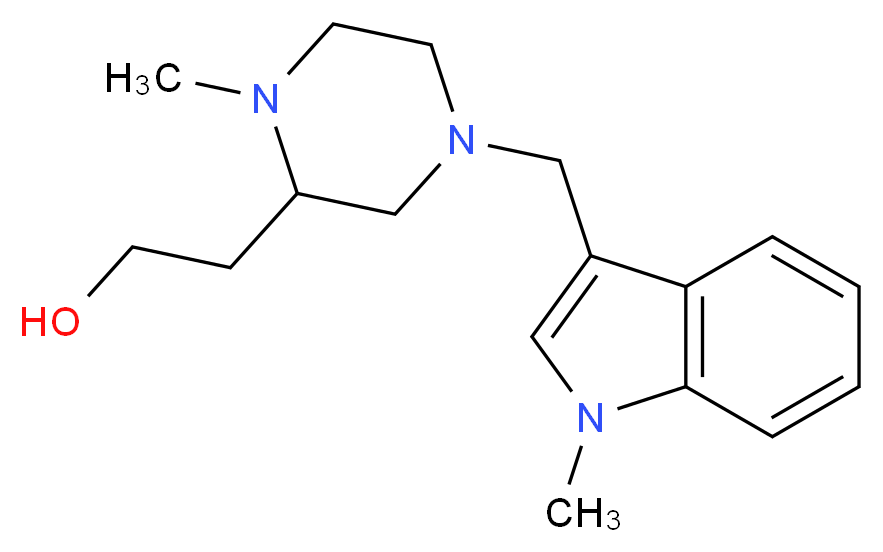 2-{1-methyl-4-[(1-methyl-1H-indol-3-yl)methyl]-2-piperazinyl}ethanol_Molecular_structure_CAS_)