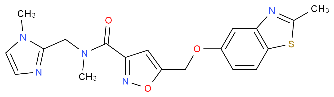 N-methyl-5-{[(2-methyl-1,3-benzothiazol-5-yl)oxy]methyl}-N-[(1-methyl-1H-imidazol-2-yl)methyl]-3-isoxazolecarboxamide_Molecular_structure_CAS_)