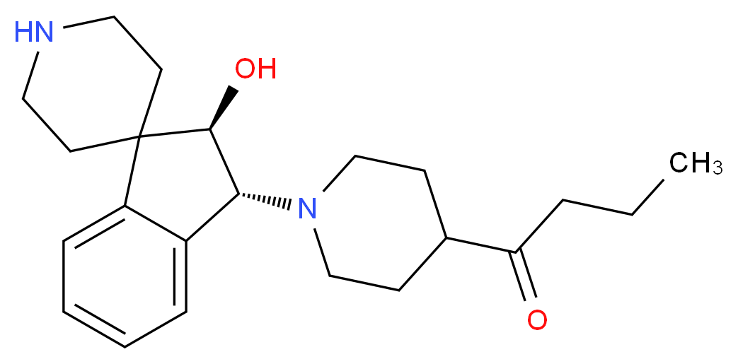 1-{1-[(2R*,3R*)-2-hydroxy-2,3-dihydrospiro[indene-1,4'-piperidin]-3-yl]-4-piperidinyl}-1-butanone_Molecular_structure_CAS_)