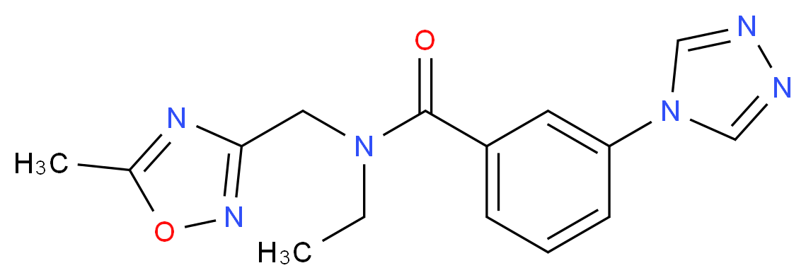 N-ethyl-N-[(5-methyl-1,2,4-oxadiazol-3-yl)methyl]-3-(4H-1,2,4-triazol-4-yl)benzamide_Molecular_structure_CAS_)