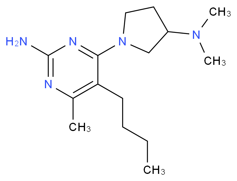 5-butyl-4-[3-(dimethylamino)pyrrolidin-1-yl]-6-methylpyrimidin-2-amine_Molecular_structure_CAS_)