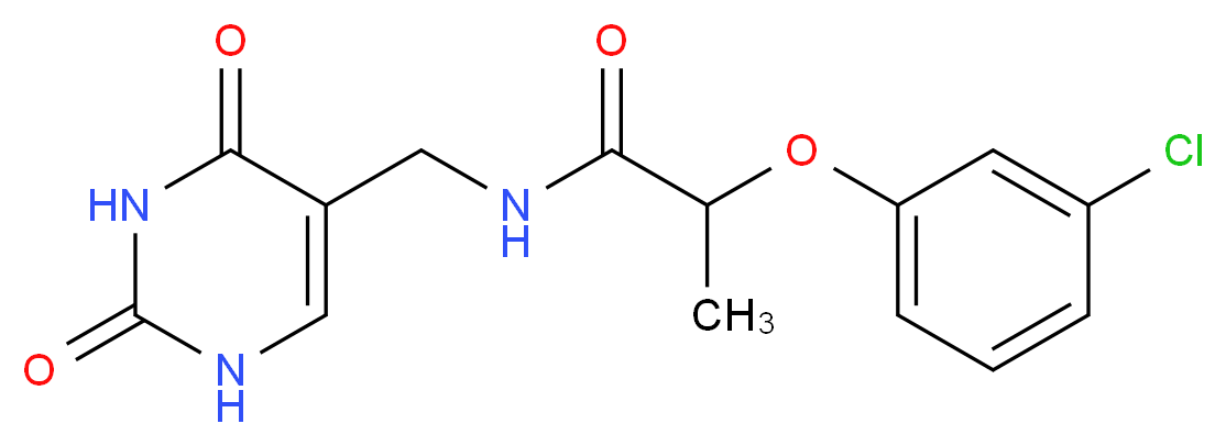 2-(3-chlorophenoxy)-N-[(2,4-dioxo-1,2,3,4-tetrahydropyrimidin-5-yl)methyl]propanamide_Molecular_structure_CAS_)