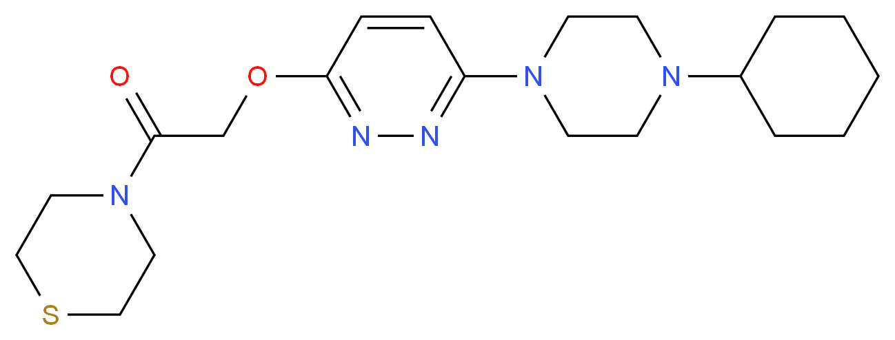 4-({[6-(4-cyclohexyl-1-piperazinyl)-3-pyridazinyl]oxy}acetyl)thiomorpholine_Molecular_structure_CAS_)