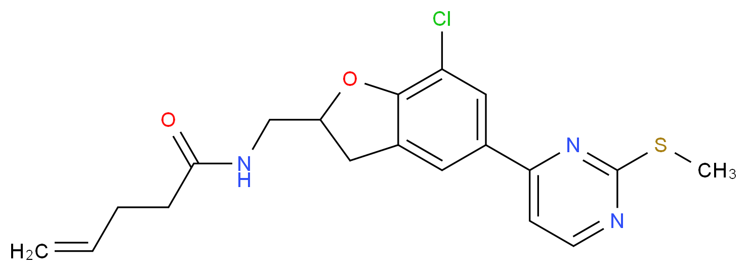 N-({7-chloro-5-[2-(methylthio)-4-pyrimidinyl]-2,3-dihydro-1-benzofuran-2-yl}methyl)-4-pentenamide_Molecular_structure_CAS_)