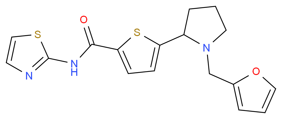 5-[1-(2-furylmethyl)-2-pyrrolidinyl]-N-1,3-thiazol-2-yl-2-thiophenecarboxamide_Molecular_structure_CAS_)
